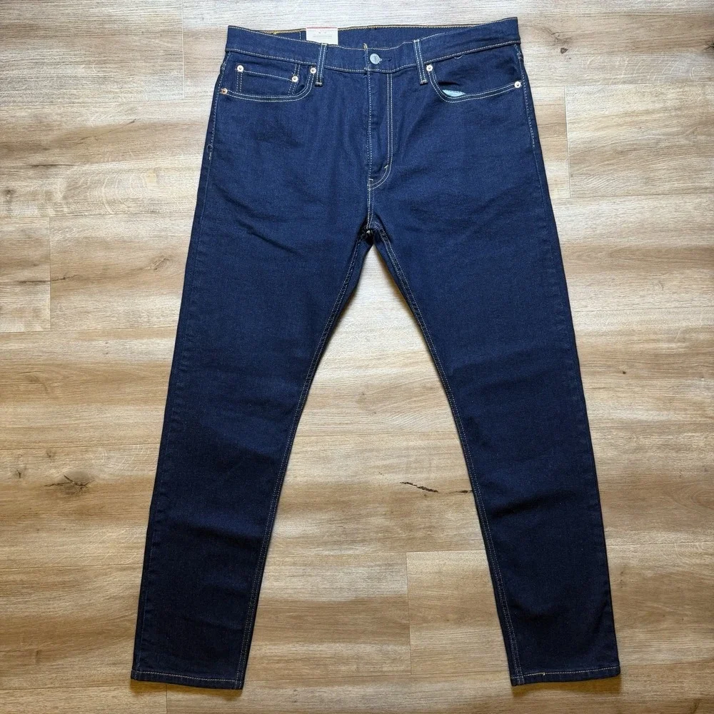 Levis 512 Jeans Men 36x32 Blue Slim‎ Tapered Stretch Denim Dark Indigo Wash NEW